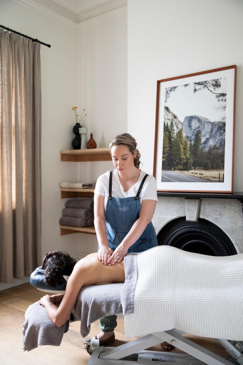 Massage therapist and client at Milk & Honey Remedial Massage Melbourne.